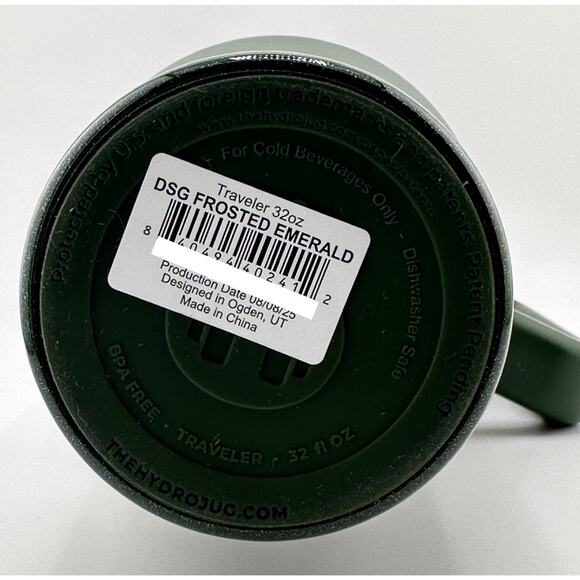 HydroJug 32 Oz HOLIDAY COLLECTION Traveler, FROSTED EMERALD GREEN - Picture 4 of 4